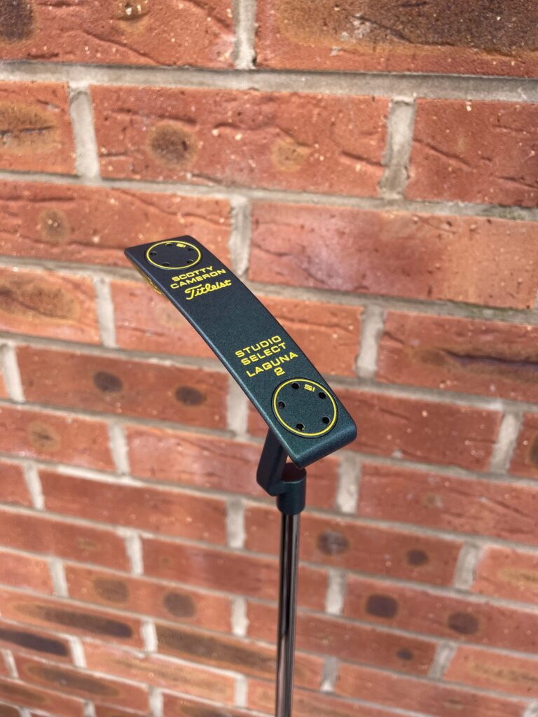 Scotty Cameron Studio Select Laguna 2 refinished in green and yellow by Putter Refurb UK